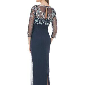 NWT JS Collection Bead Mesh Illusion Column Gown Dress size 2